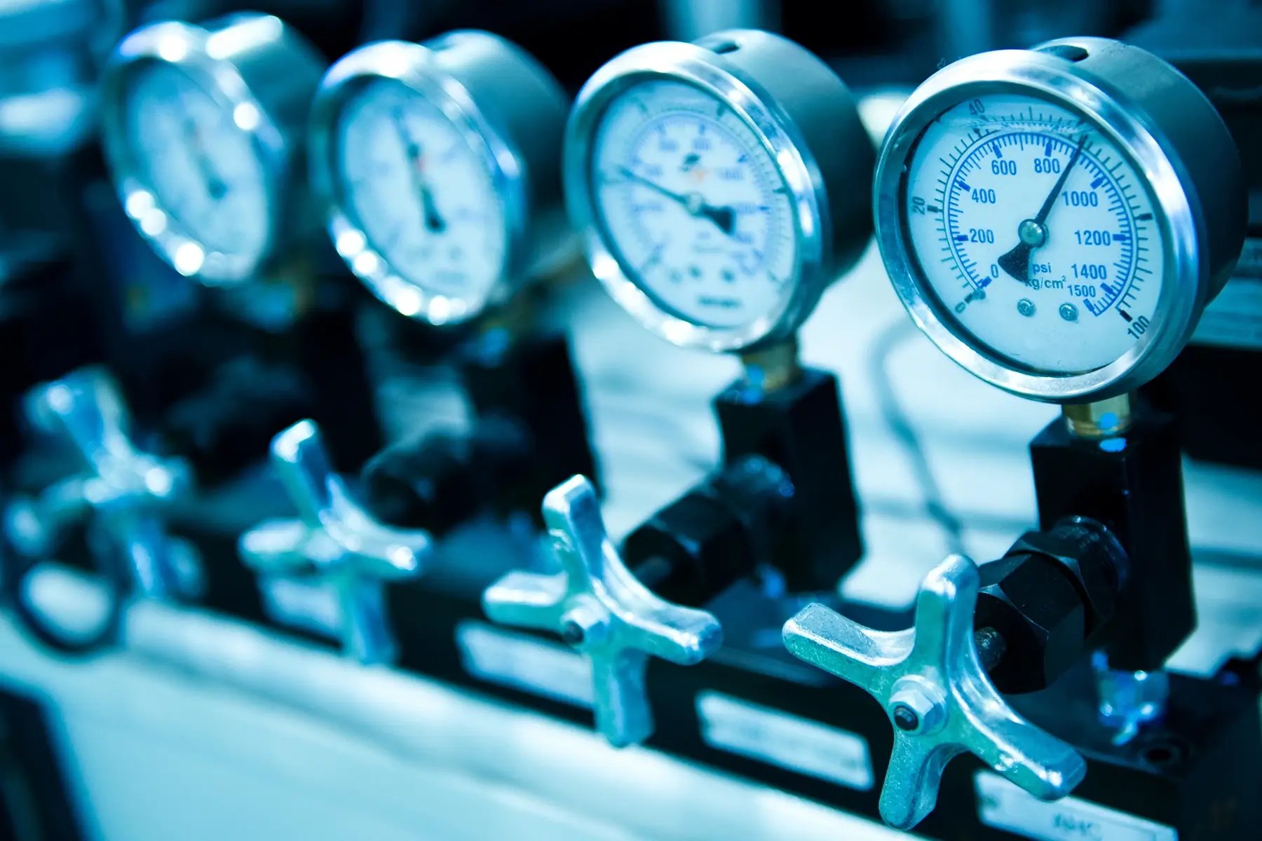Row of Pressure Gauges